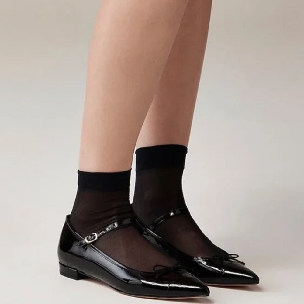 J Crew Patent Leather Pointed Toe Mary Jane Ballet Flat Size 8